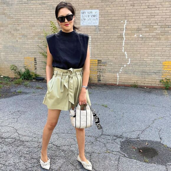 ZARA Belted Faux Leather Shorts NWT - Picture 6 of 12